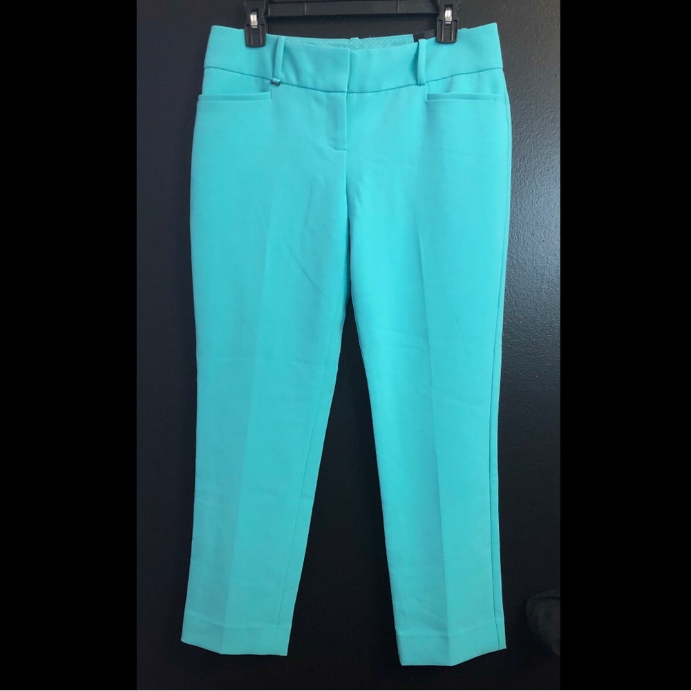 The Limited Drew Fit Ankle Teal Dress Pants